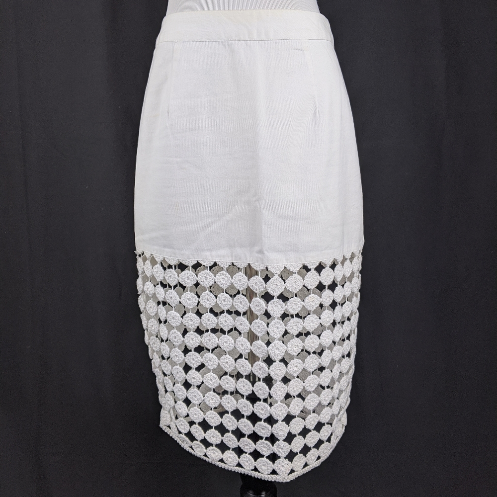 Asos white skirt with crochet part